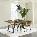 Misty Grey Sheesham 5-Piece Rectangular Dining Set And Camel