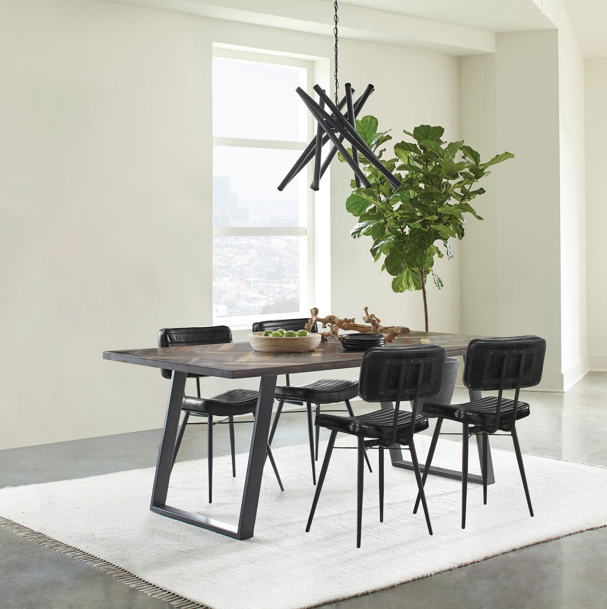 Misty Grey Sheesham 5-Piece Rectangular Dining Set And Espresso