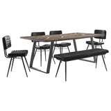 Misty Grey Sheesham 6-Piece Rectangular Dining Set And Espresso