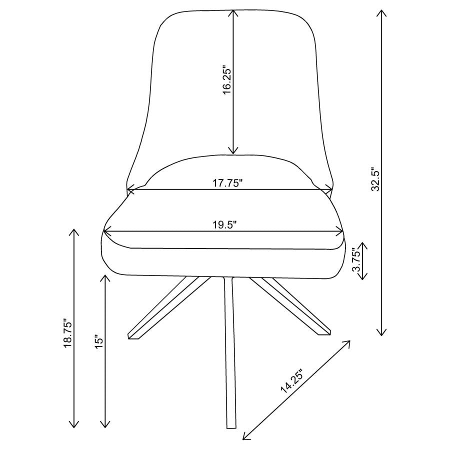 Paulita Upholstered Swivel Side Chairs (Set Of 2) Grey And Gunmetal