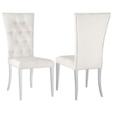 Kerwin Tufted Upholstered Side Chair (Set Of 2) White And Chrome