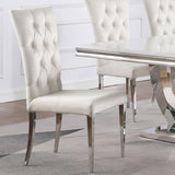 Kerwin Tufted Upholstered Side Chair (Set Of 2) White And Chrome