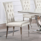 Kerwin Tufted Upholstered Side Chair (Set Of 2) White And Chrome
