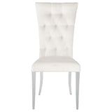 Kerwin Tufted Upholstered Side Chair (Set Of 2) White And Chrome