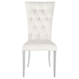 Kerwin Tufted Upholstered Side Chair (Set Of 2) White And Chrome