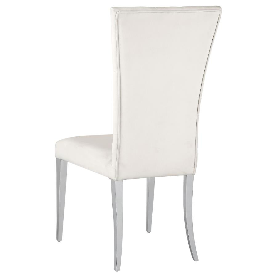 Kerwin Tufted Upholstered Side Chair (Set Of 2) White And Chrome