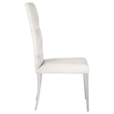 Kerwin Tufted Upholstered Side Chair (Set Of 2) White And Chrome