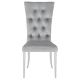Kerwin Tufted Upholstered Side Chair (Set Of 2) Grey And Chrome