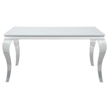 Carone Glass Top Dining Table White And Chrome