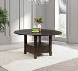 Twyla Dark Cocoa 60-Inch Round Dining Table With Drawer