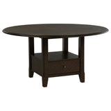 Twyla Dark Cocoa 60-Inch Round Dining Table With Drawer