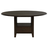 Twyla Dark Cocoa 60-Inch Round Dining Table With Drawer