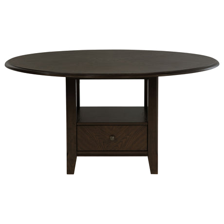 Twyla Dark Cocoa 60-Inch Round Dining Table With Drawer