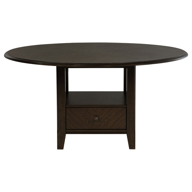 Twyla Dark Cocoa 60-Inch Round Dining Table With Drawer