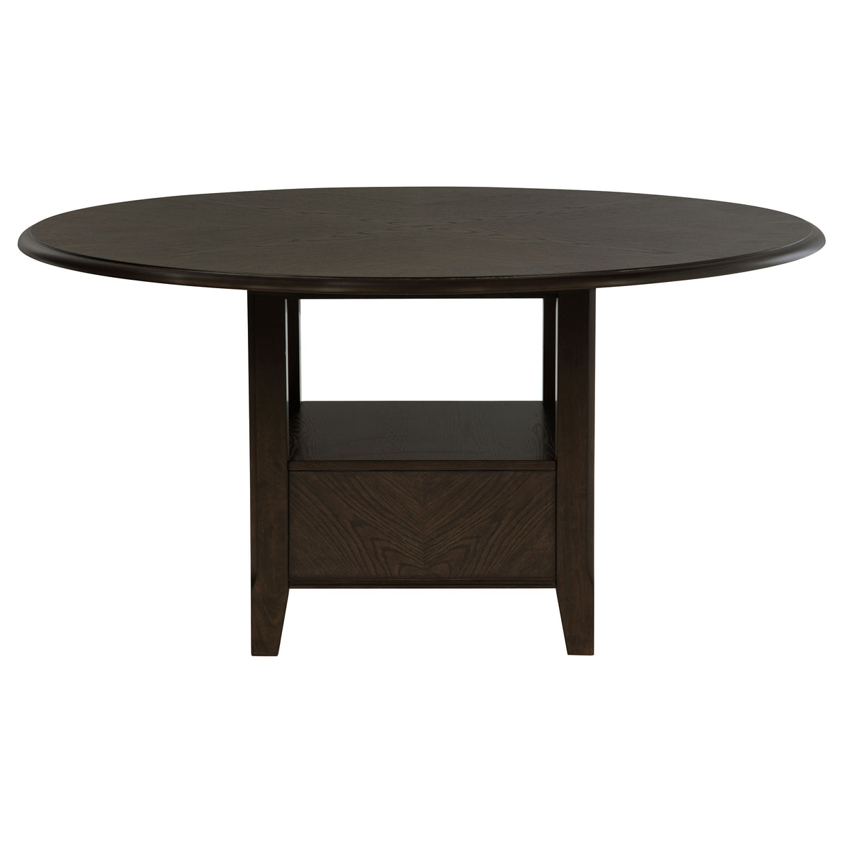Twyla Dark Cocoa 60-Inch Round Dining Table With Drawer