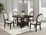 Twyla Dark Cocoa 60-Inch Round Dining Table With Drawer