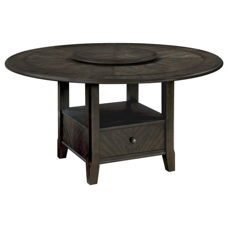 Twyla Dark Cocoa 5-Piece Round Storage Base Dining Table Set