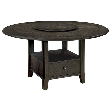 Twyla Dark Cocoa 5-Piece Round Storage Base Dining Table Set