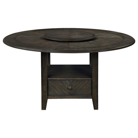 Twyla Dark Cocoa 5-Piece Round Storage Base Dining Table Set