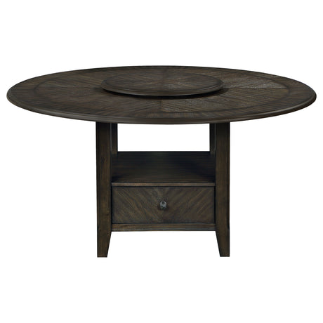 Twyla Dark Cocoa 5-Piece Round Storage Base Dining Table Set