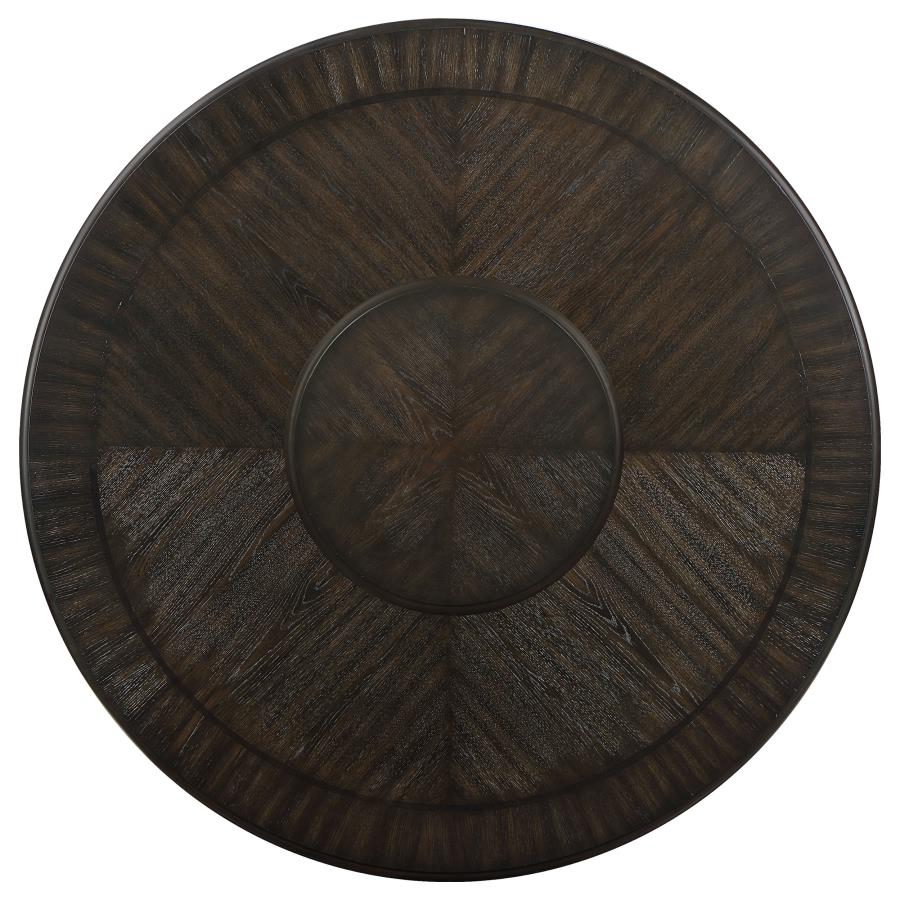 Twyla Round Dining Table With Removable Lazy Susan Dark Cocoa