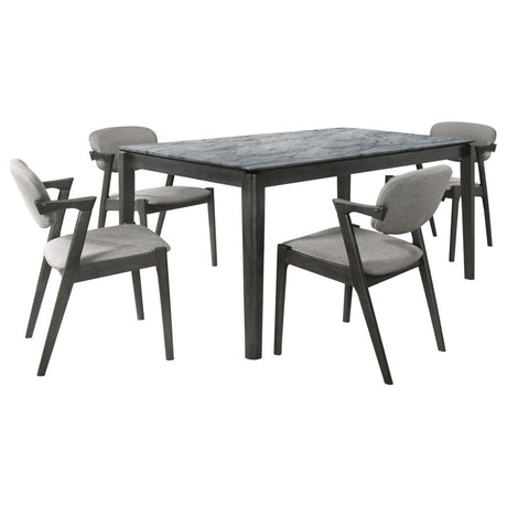 Stevie Black 5-Piece Rectangular Dining Table Set Grey And