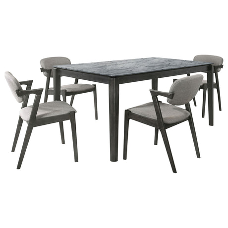 Stevie Black 5-Piece Rectangular Dining Table Set Grey And