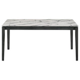 Stevie Rectangular Dining Table With Faux Marble Top