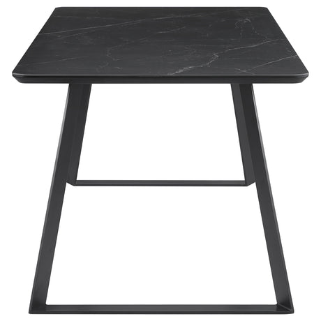 Smith Black Rectangular 71-Inch Ceramic Top Dining Table