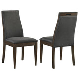 Wes Upholstered Side Chair (Set Of 2) Grey And Dark Walnut