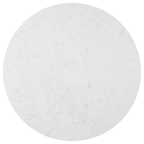 Sherry Rustic Espresso / Grey 5-Piece Round Marble Top Dining Table Set