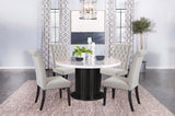 Sherry 5-Piece Round Dining Set With Sand Velvet Chairs