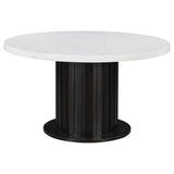 Sherry 5-Piece Round Dining Set With Sand Velvet Chairs