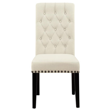 Sherry Rustic Espresso / Beige 5-Piece Round Marble Top Dining Table Set