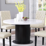 Sherry Round Dining Table Rustic Espresso And White