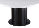 Sherry Round Dining Table Rustic Espresso And White