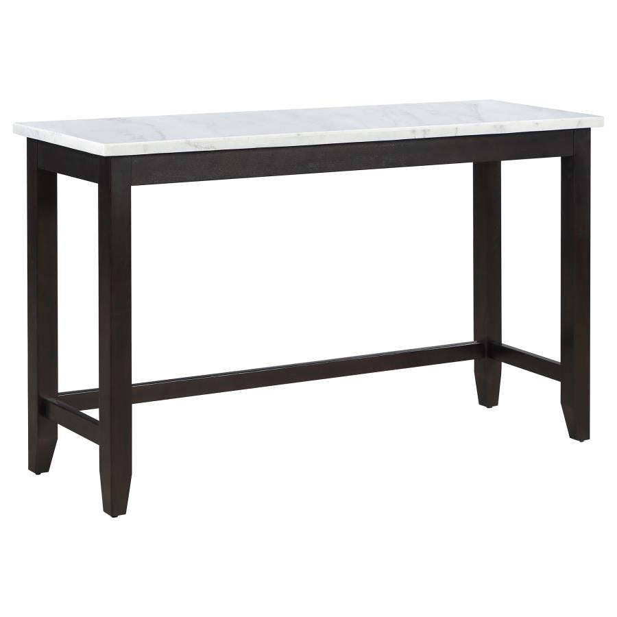 Toby Rectangular Marble Top Counter Height Table Espresso And White