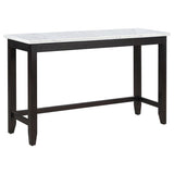 Toby Rectangular Marble Top Counter Height Table Espresso And White