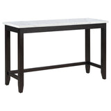 Toby Rectangular Marble Top Counter Height Table Espresso And White