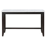Toby Rectangular Marble Top Counter Height Table Espresso And White