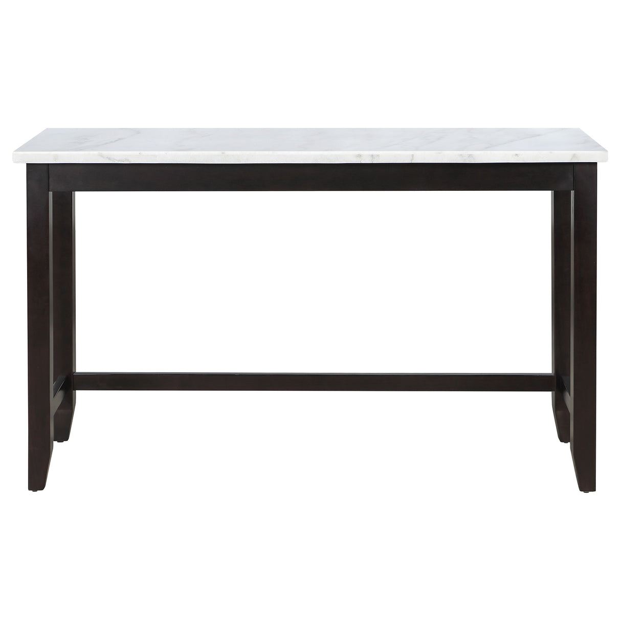 Toby Rectangular Marble Top Counter Height Table Espresso And White