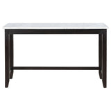 Toby Rectangular Marble Top Counter Height Table Espresso And White