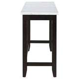 Toby Rectangular Marble Top Counter Height Table Espresso And White