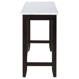 Toby Rectangular Marble Top Counter Height Table Espresso And White