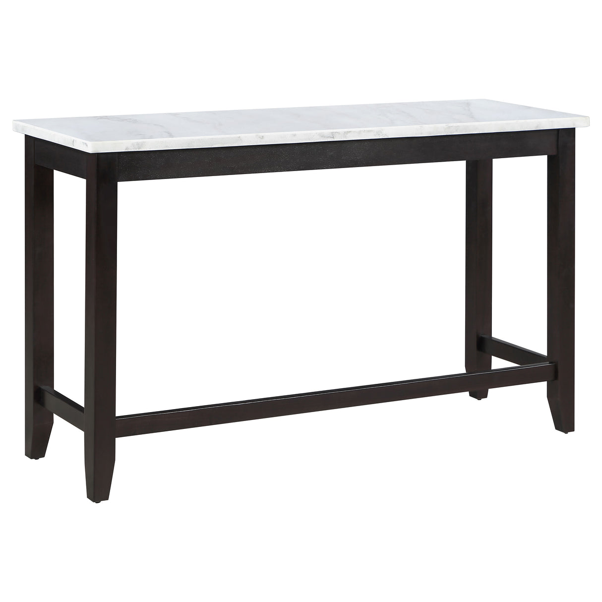 Toby Rectangular Marble Top Counter Height Table Espresso And White