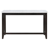 Toby Rectangular Marble Top Counter Height Table Espresso And White