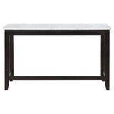 Toby Rectangular Marble Top Counter Height Table Espresso And White