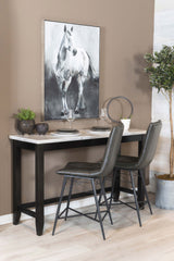 Toby Rectangular Marble Top Counter Height Table Espresso And White