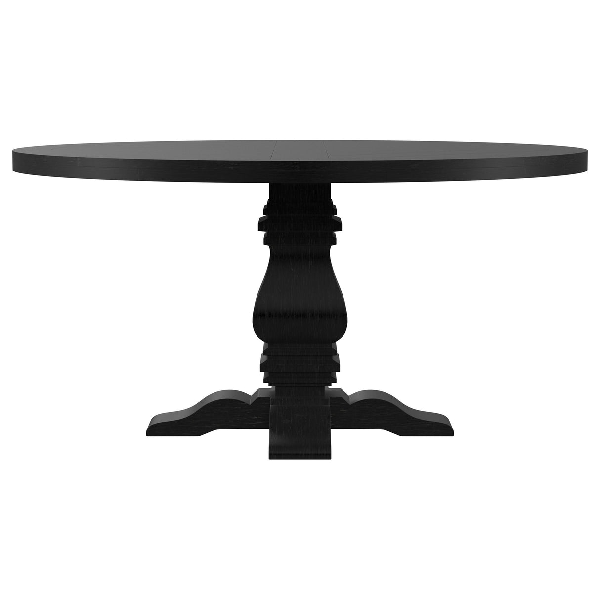 Florence Distressed Black Round 60-Inch Pedestal Base Dining Table