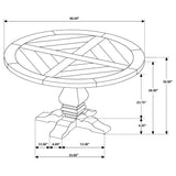 Florence Distressed Black Round 60-Inch Pedestal Base Dining Table